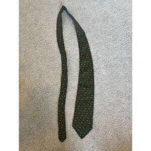 Brooks Brothers Makers Neck Tie Silk Green With Chipmunks Made In USA Animals